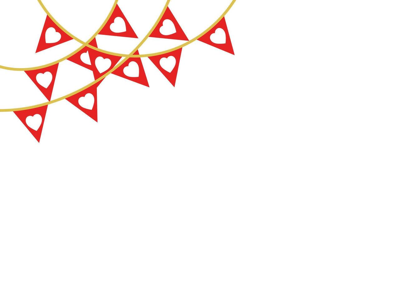 Flag Line Art Hanging Heart symbol vector