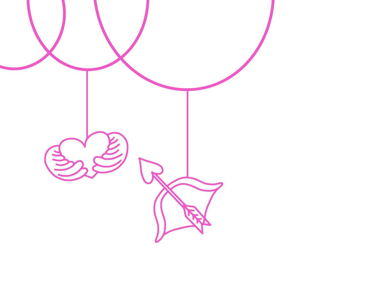 Valentine Character Decoration Hanging illustration vector
