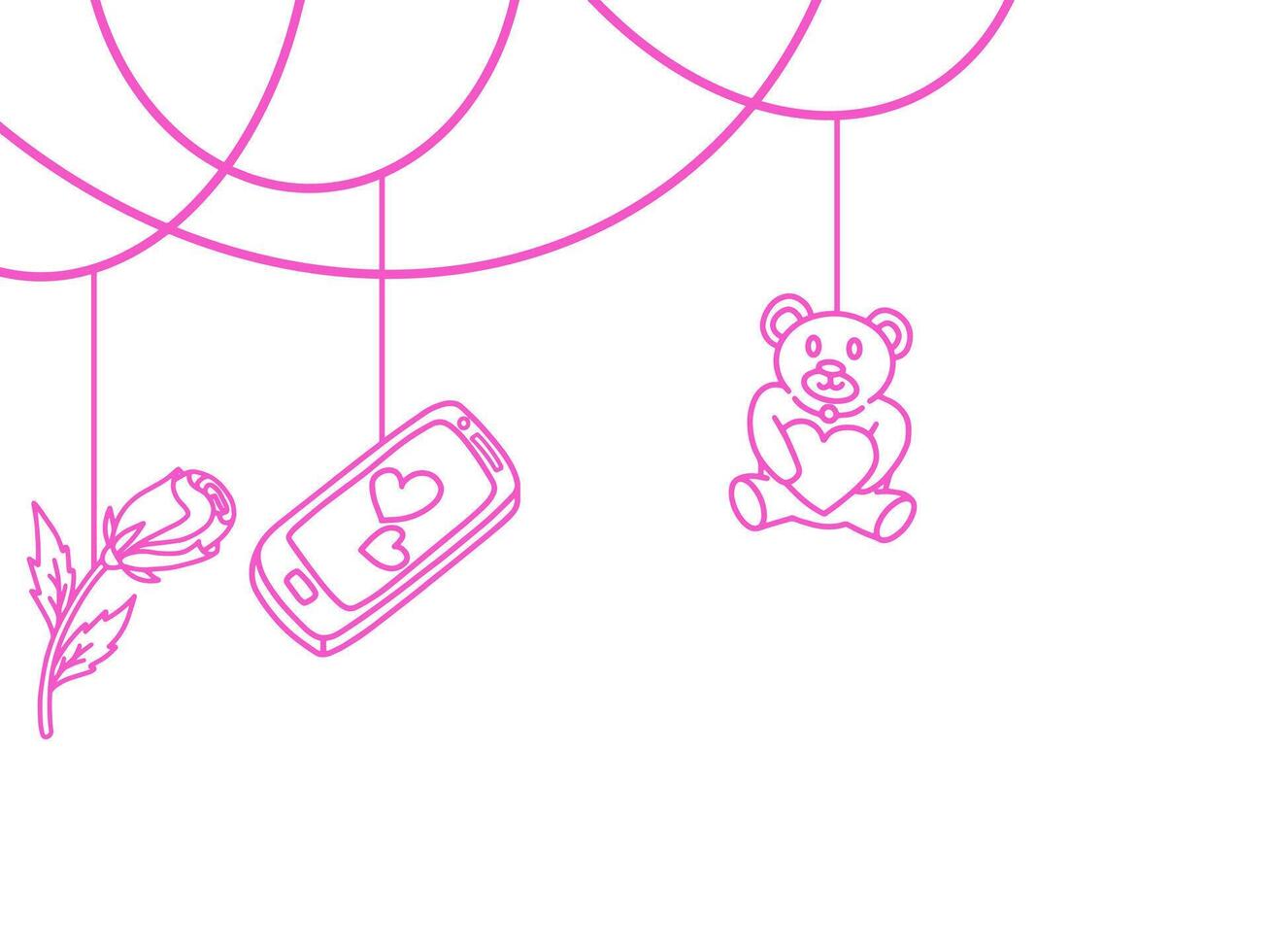 Valentines Day Line Art Corner vector
