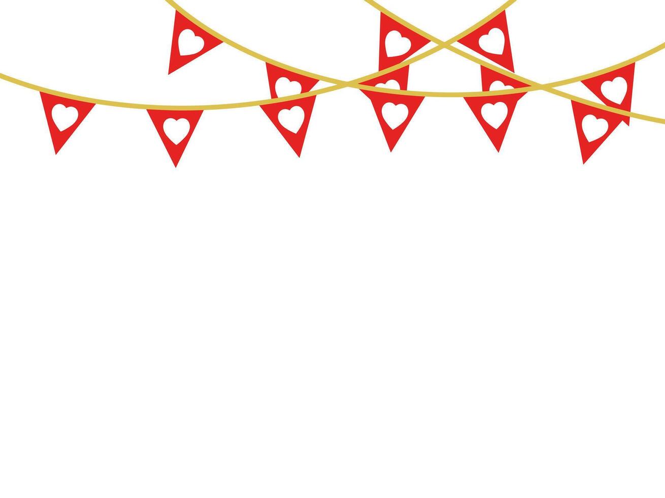 Flag Line Art Hanging Heart icon vector