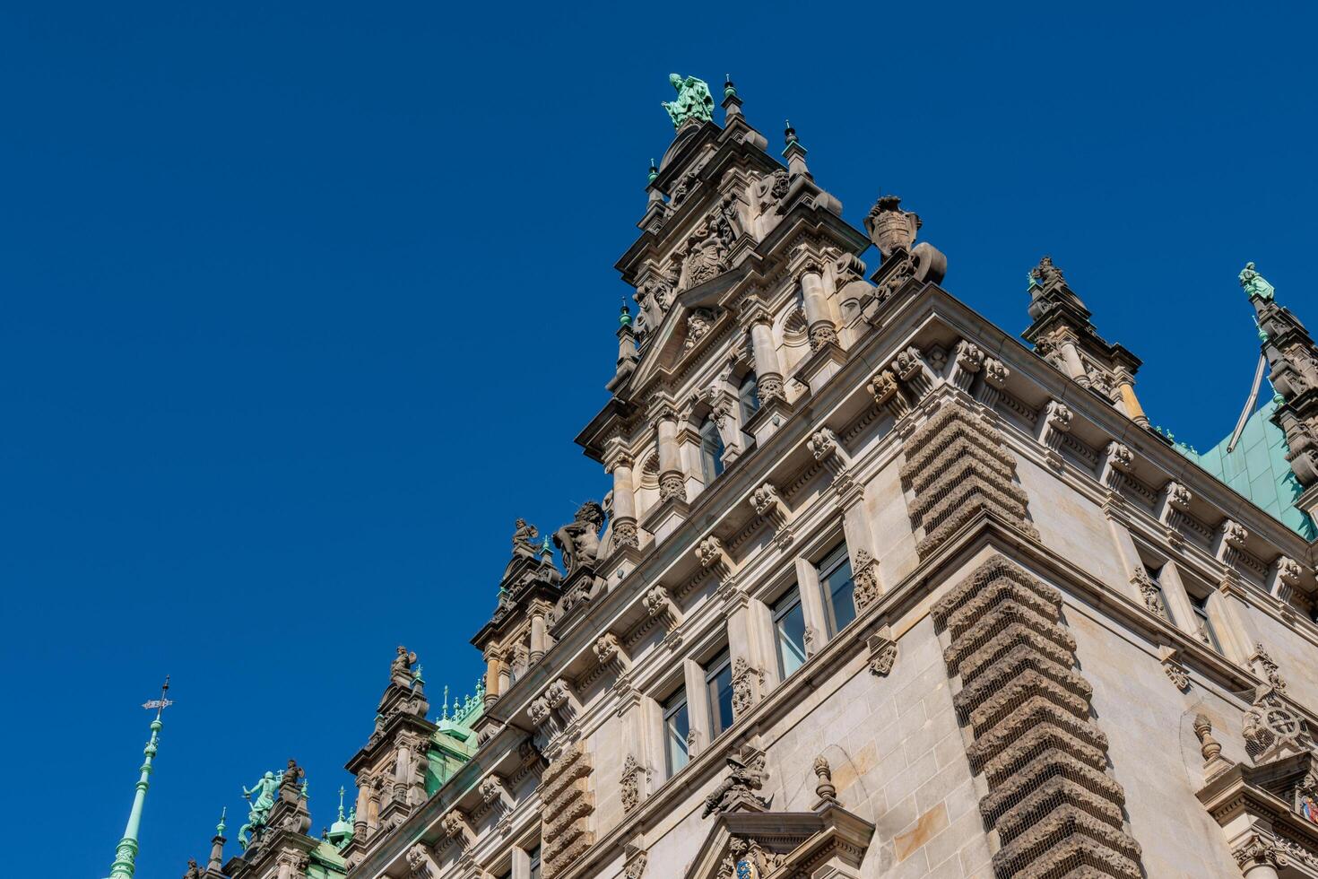 townhall of Hamburg at the alster river photo