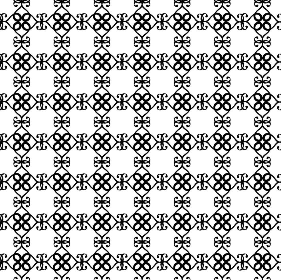 Geometric black seamless pattern on white background vector