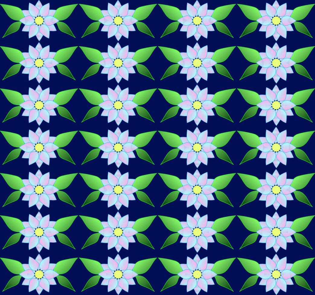 Seamless texture in the form of a pattern of delicate pink flowers on a blue background vector