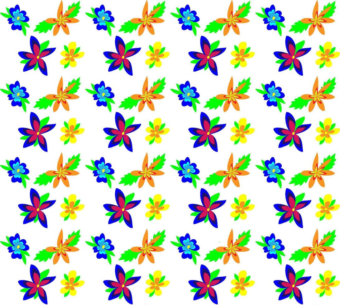 Seamless texture in the form of a floral pattern of bright flowers on a white background vector