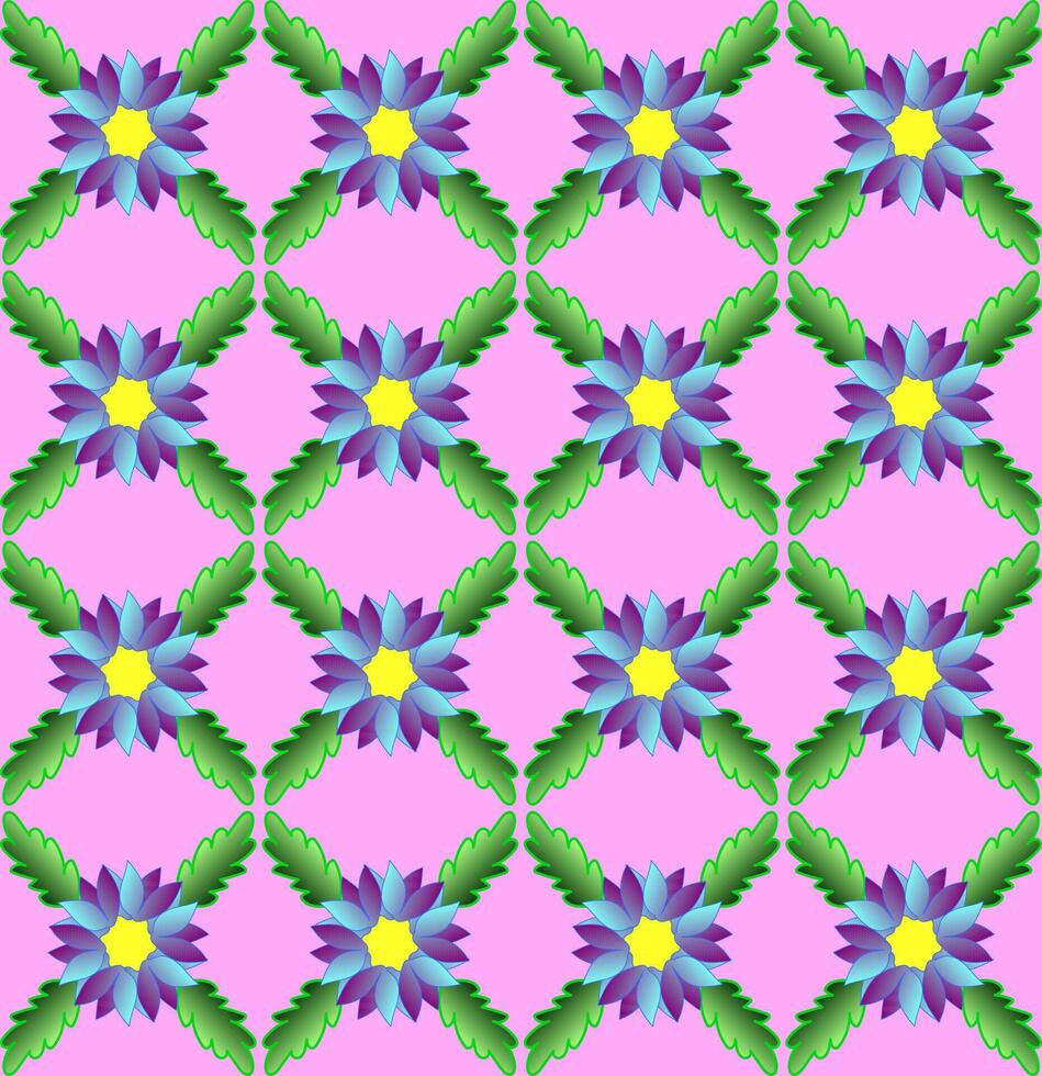 Beautiful seamless floral pattern in the form of blue flowers on a pink background vector