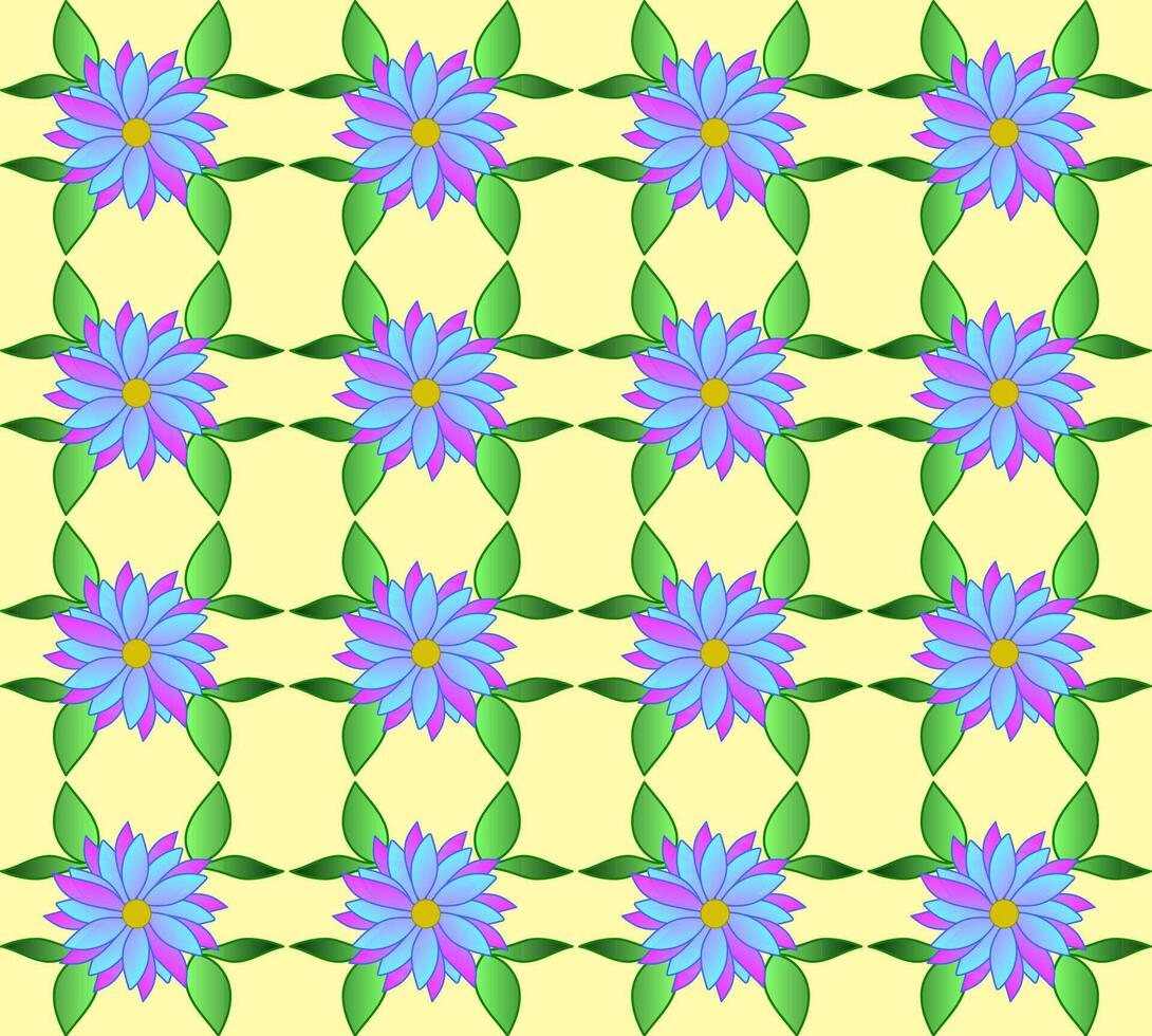 Seamless texture in the form of a beautiful floral pattern of blue flowers on a beige background vector