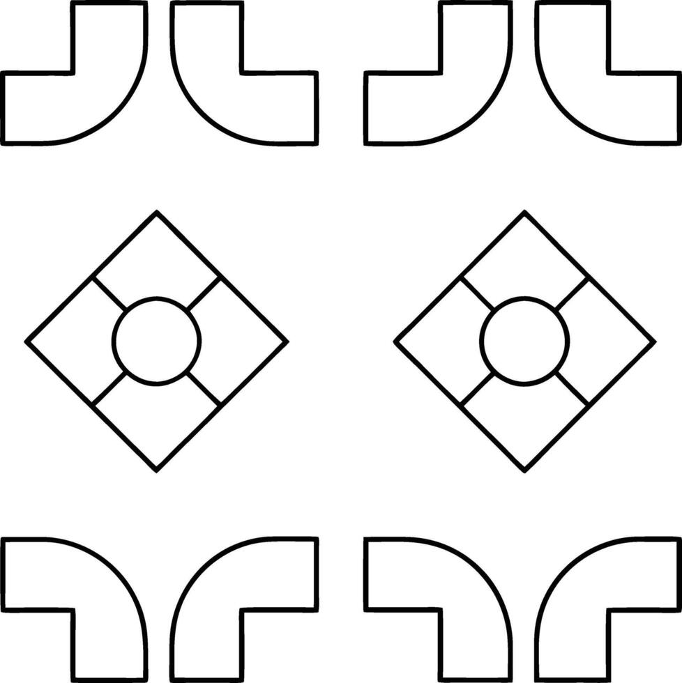 Geometric Shapes Pipes, Elbows, and Square Designs vector
