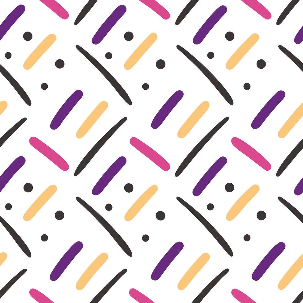 Abstract Colorful Pattern Diagonal Lines, Dots, and Shapes vector