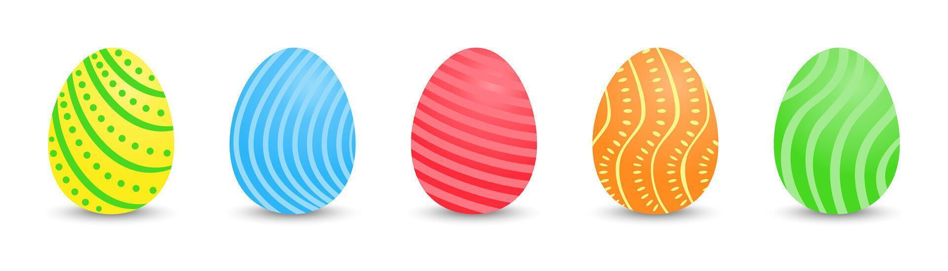 Set of Easter eggs on a white background. vector