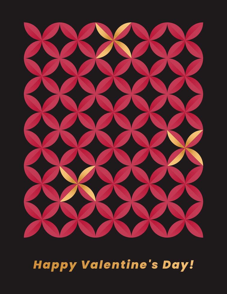 Background with romantic symbols of Valentine's Day - stylized shapes and the inscription Happy Valentines Day. vector