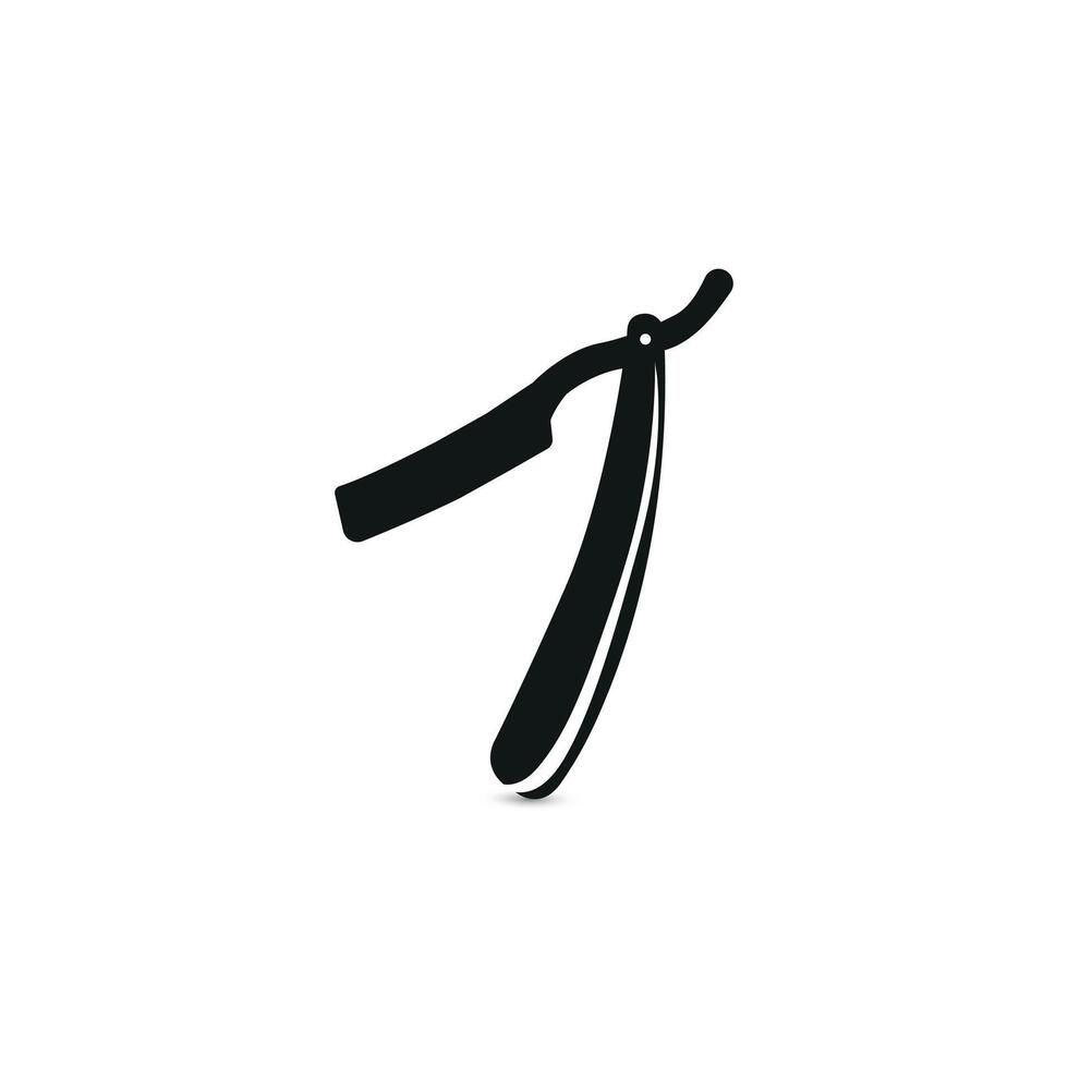 Barber Razor Silhouette Simple Flat Black and White vector