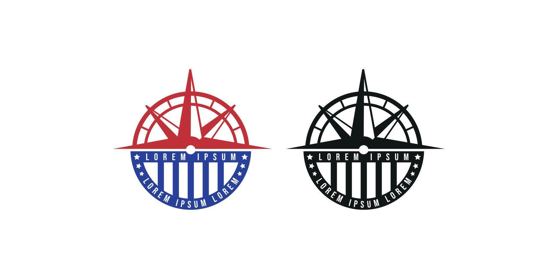 Compass Outdoor Badge Logo Symbol Design vector