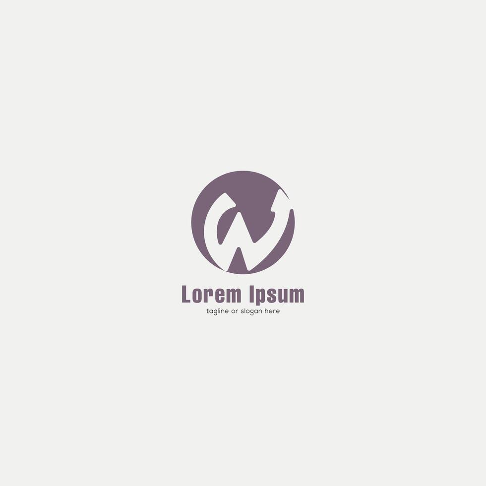 W Logo Letter W Logo Creative White Space Negative Space Design vector
