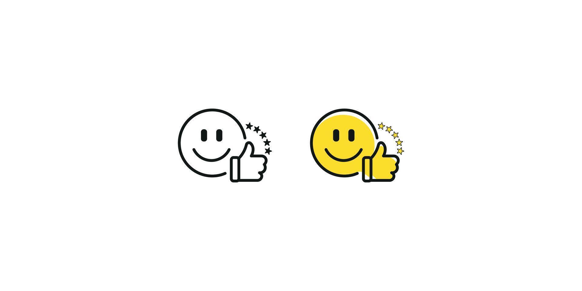 Customer Satisfaction 5 Star Ratings Icon Design vector