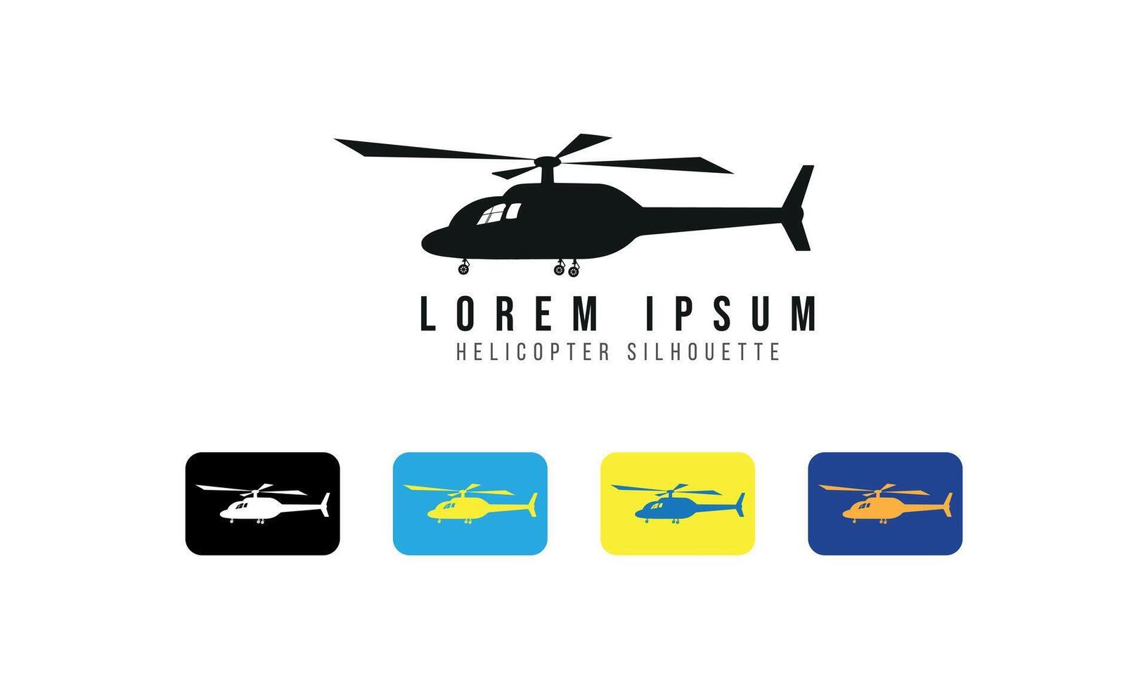 Helicopter Logo Icon Black and White Design vector