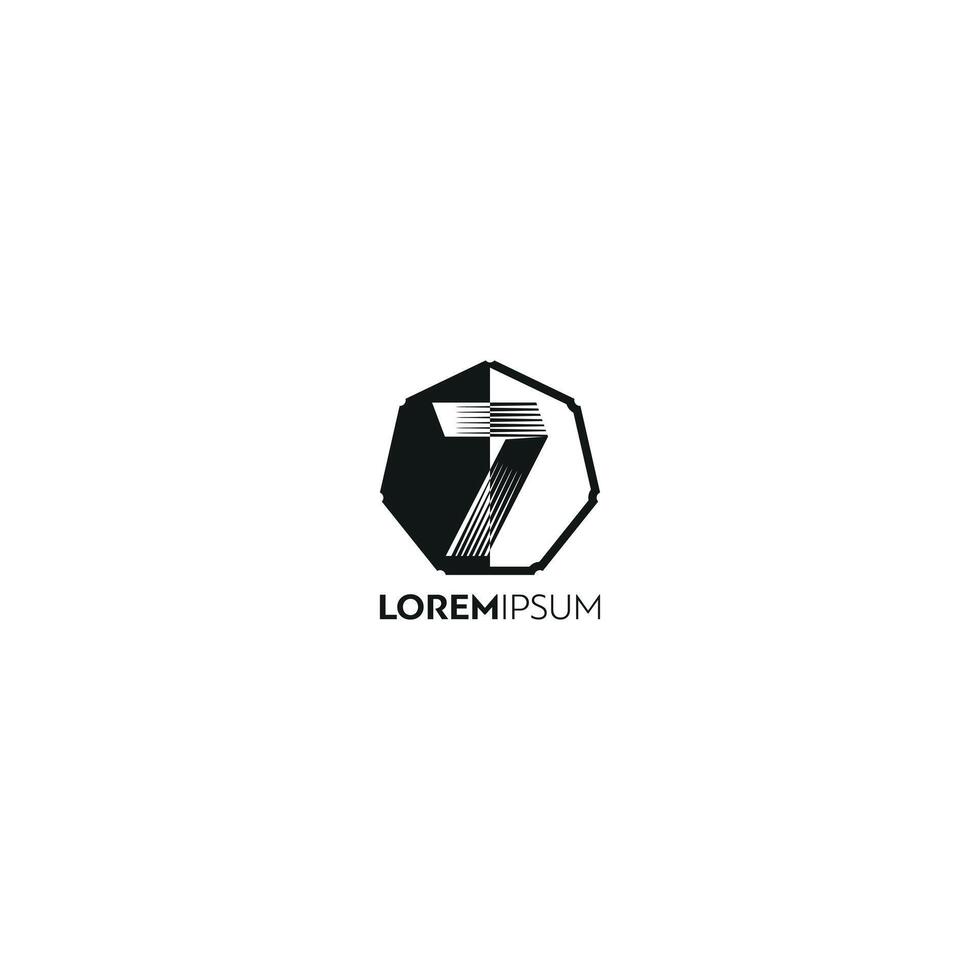Elegant Number 7 Logo in Bold Design vector