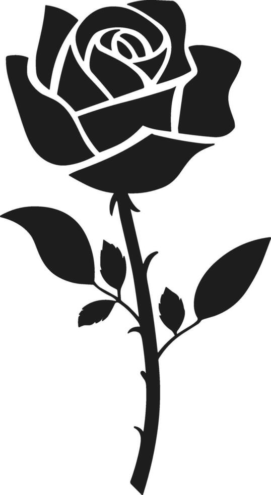 Elegant Rose Silhouette Illustration for Floral Designs vector
