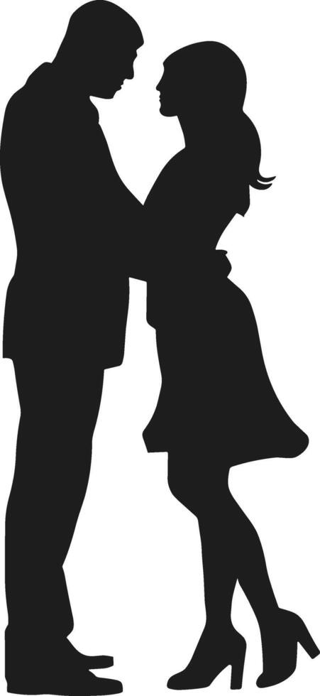 Romantic Couple Embracing Silhouette - Valentine's Day Illustration vector