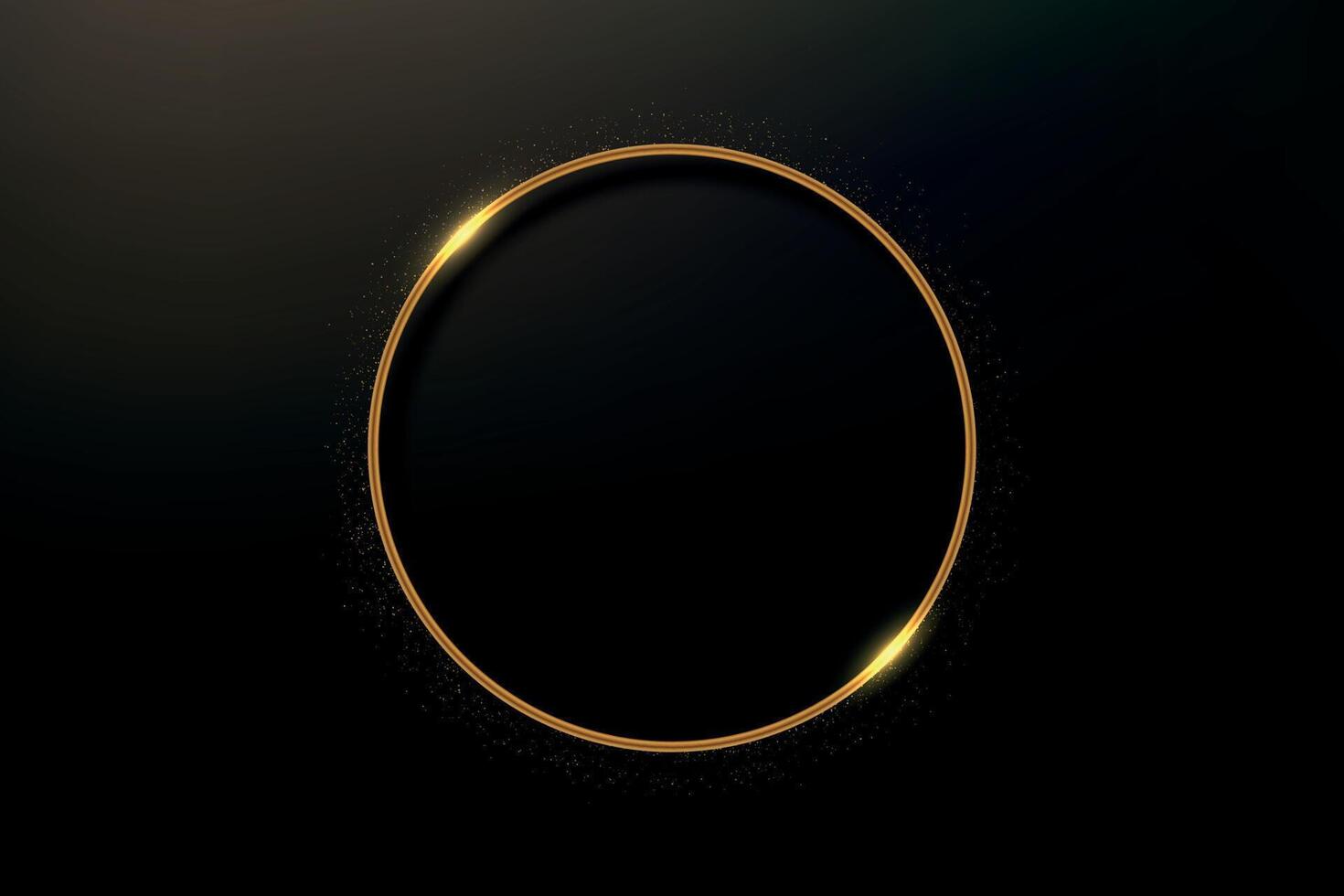 Elegant Black Background with Golden Circle vector