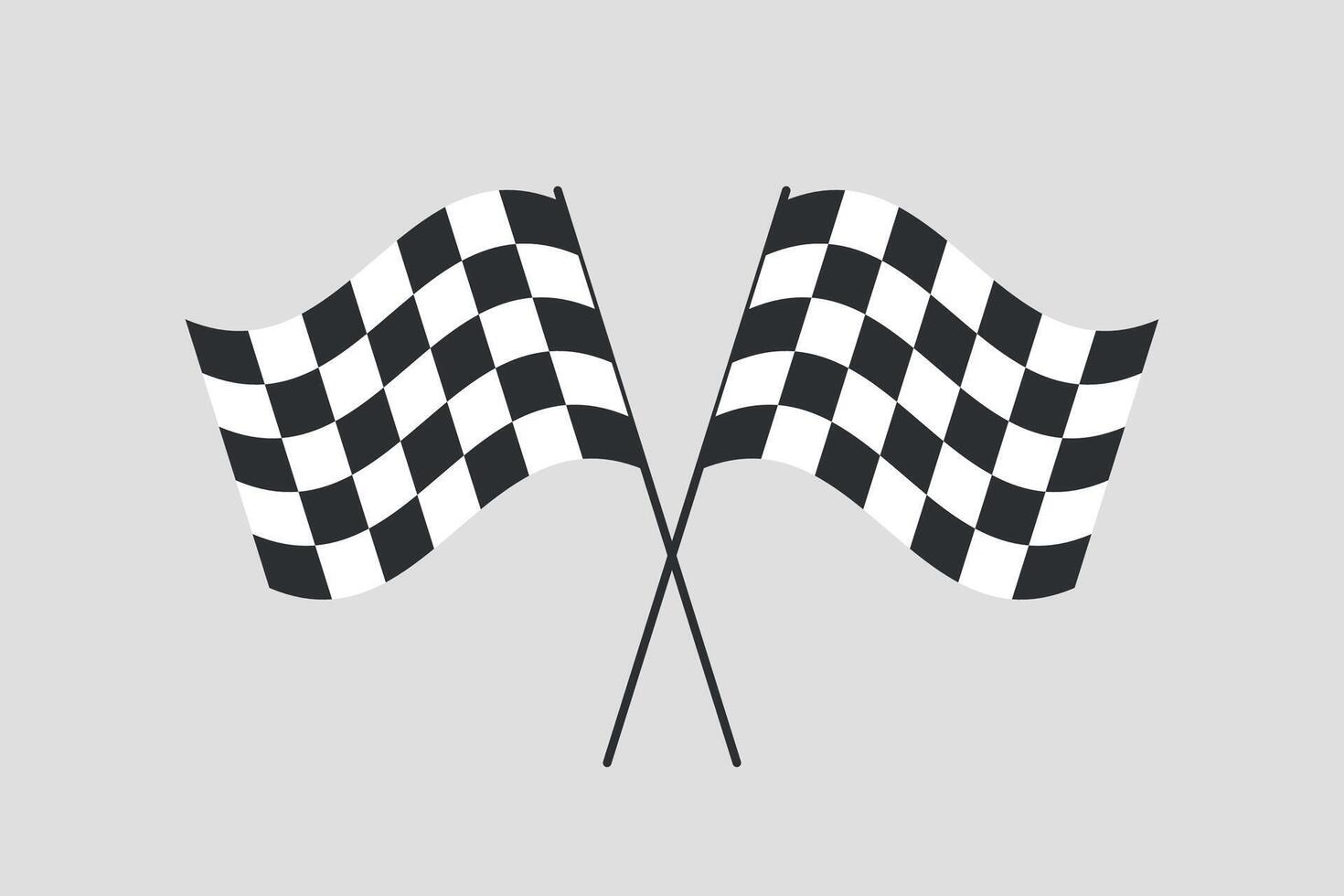 Crossed Checkered Racing Flags vector