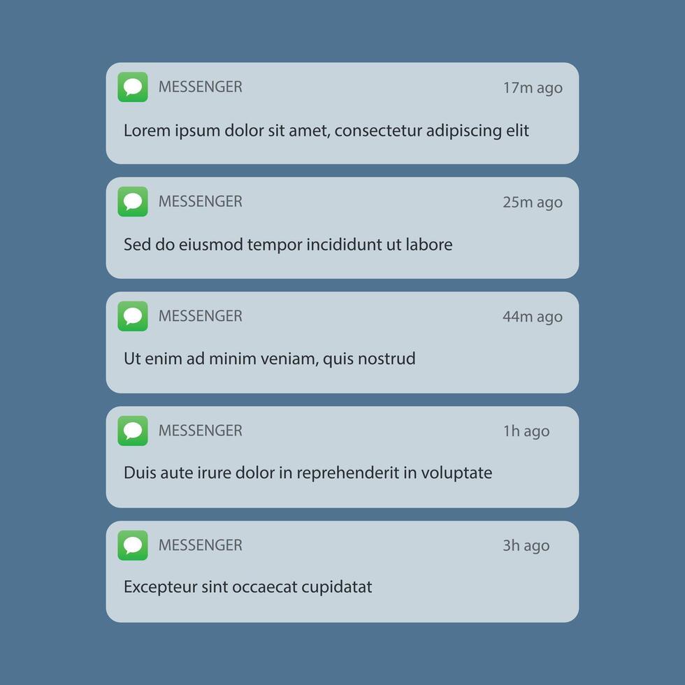A screenshot of the messages app on an iphone vector