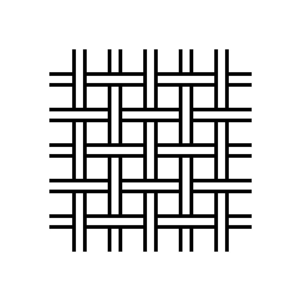 Interlacing Threads Fabric Pattern in Outline Style vector