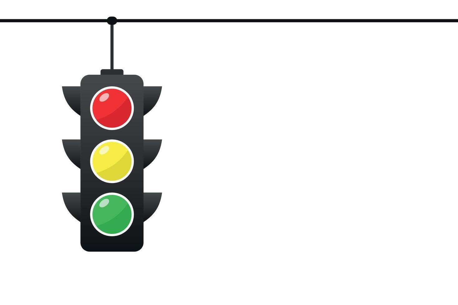 Hanging Traffic Light with Red, Yellow, Green vector