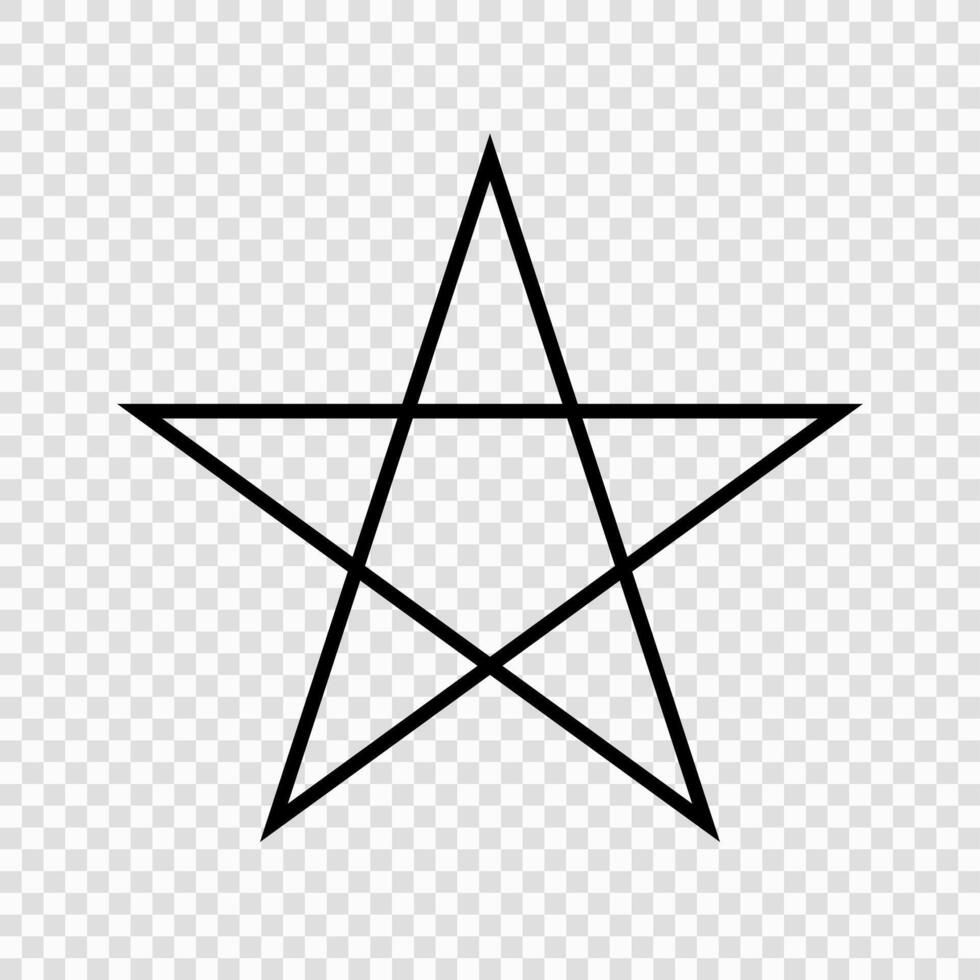 Pentagram Symbol in Black Outline vector