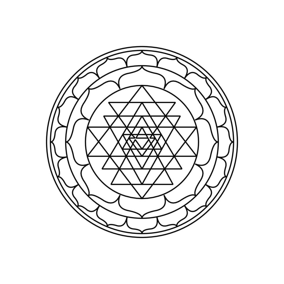 Sri Yantra Sacred Geometry Design vector