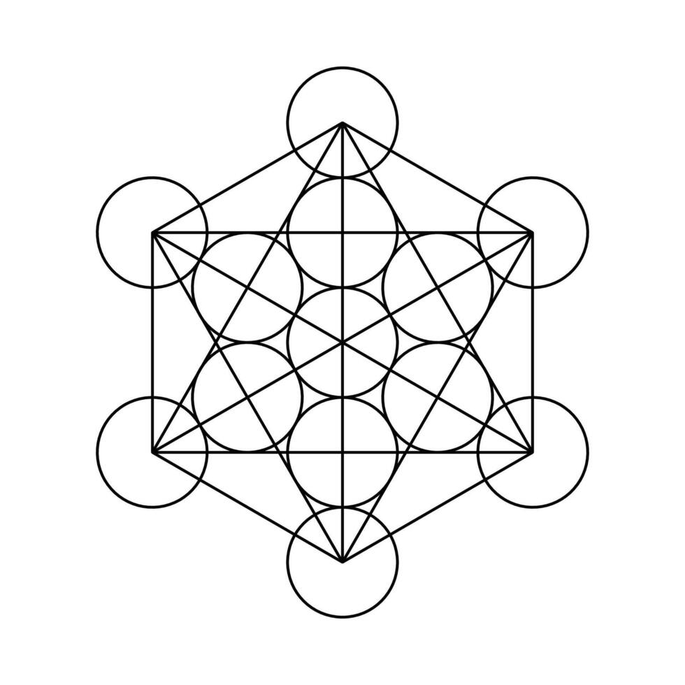Metatron Cube Sacred Geometry vector