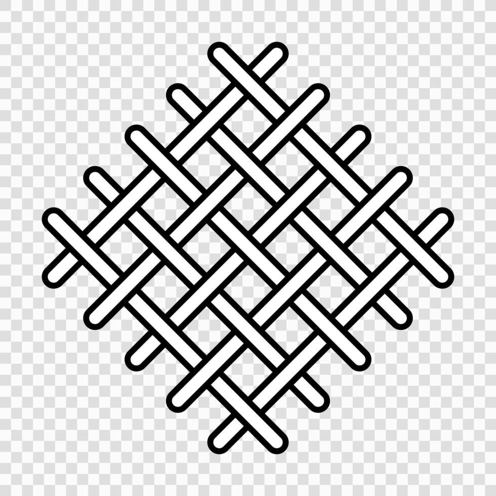 Threads Fabric Pattern in Outline Style vector