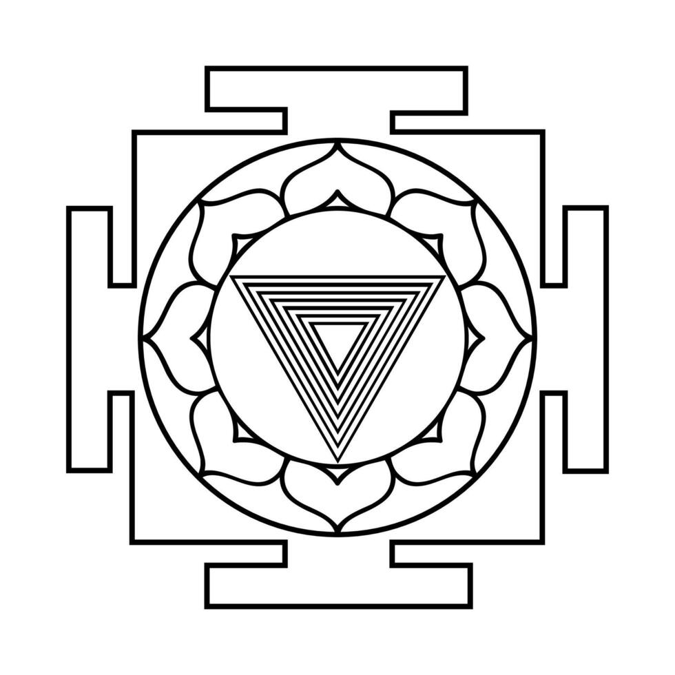 Tripura Bhairava Yantra Sacred Geometric Design vector