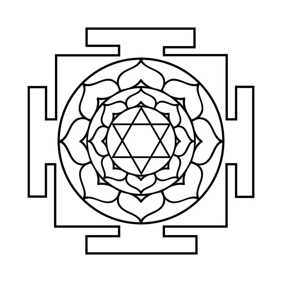 Bhuvaneswari Yantra Sacred Geometric Design vector