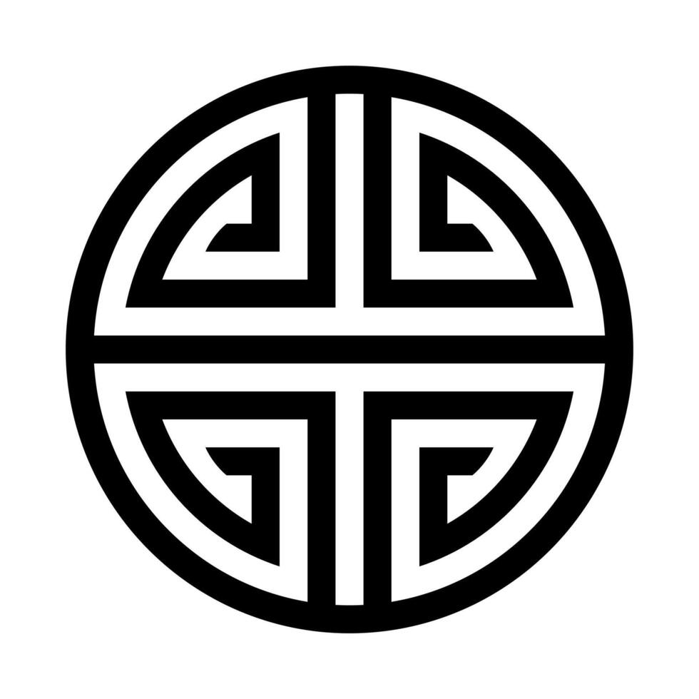 Traditional Circular Chinese Longevity Symbol Design vector