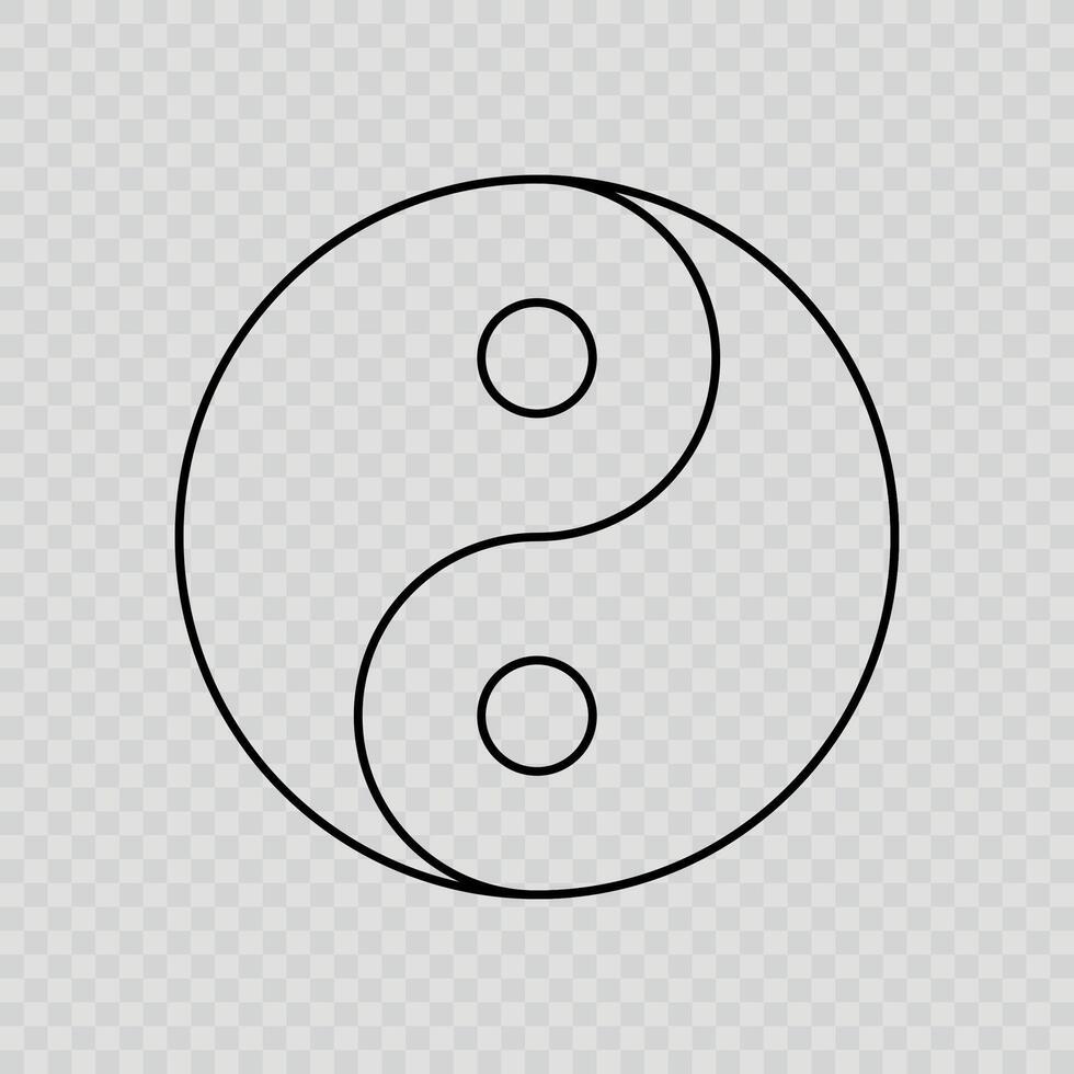 Yin Yang Symbol in Black and White vector