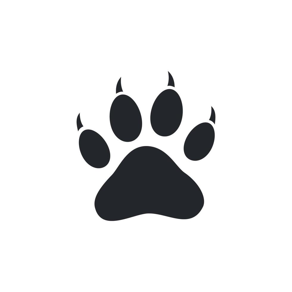 Silhouette of Animal Paw Print Icon vector