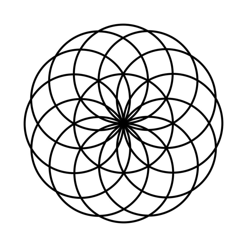 Seed of Life with Protective Coat, Sacred Geometry Symbol vector