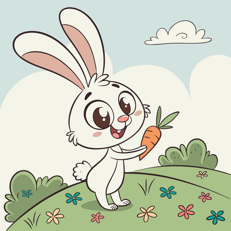 High-Quality Happy Bunny Illustrations for Digital and Print Use vector