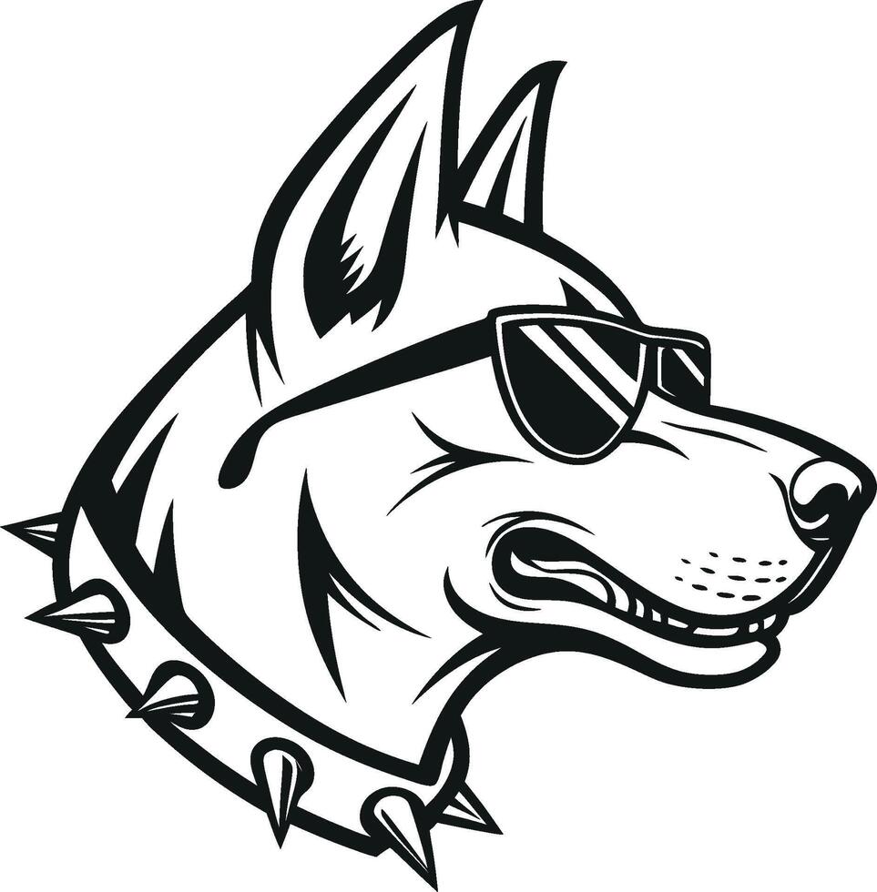 Dog Head Wearing Sunglasses Fun Vectors Art for Any Project