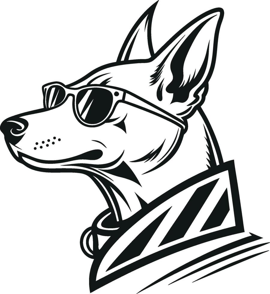 Cool Dog Head Vectora Sunglasses Style for Creative Projects vector