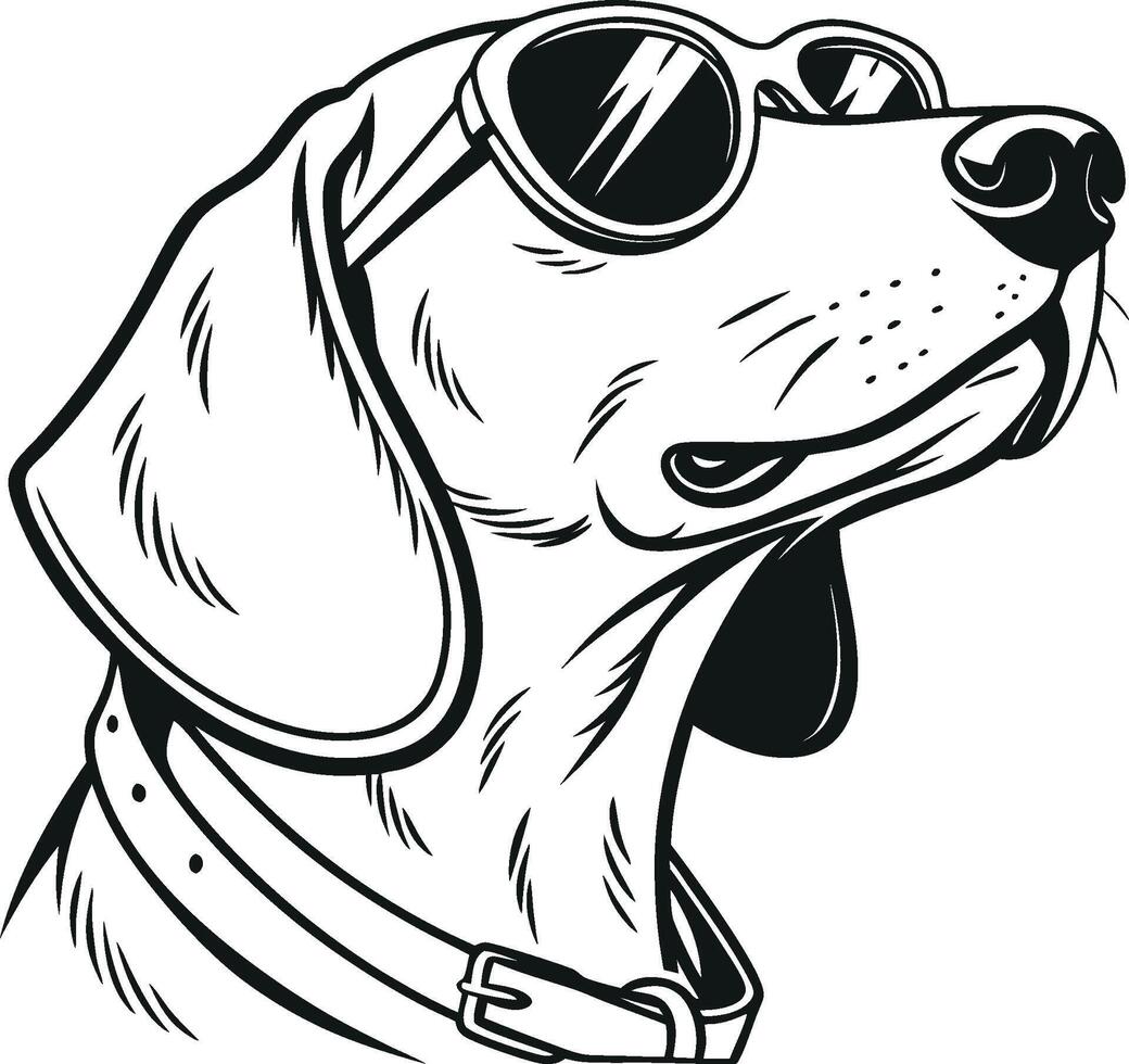 Stylish Dog Head Wearing Sunglasses vector
