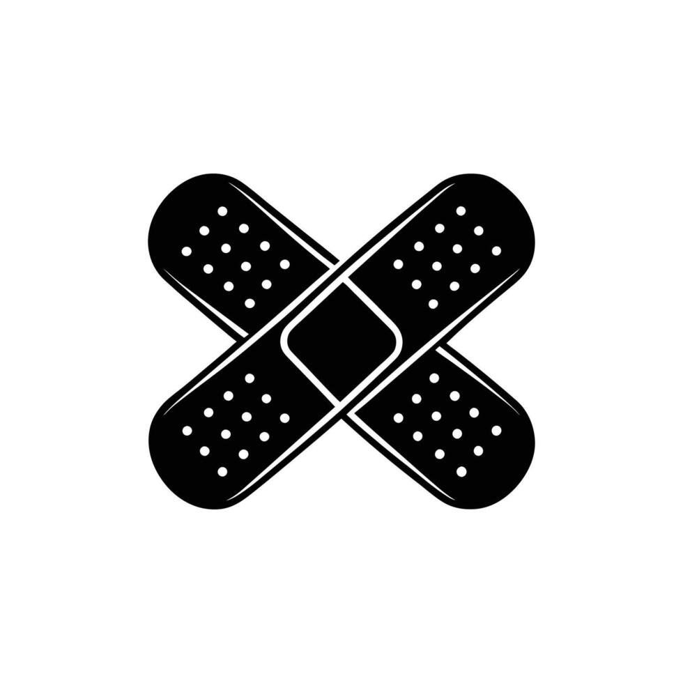 A black and white illustration of a bandage vector