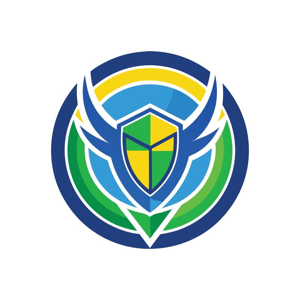 A shield with wings on it vector