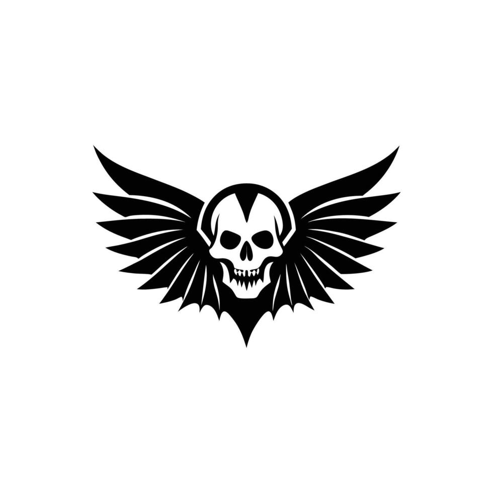 A skull with wings logo on a white background vector
