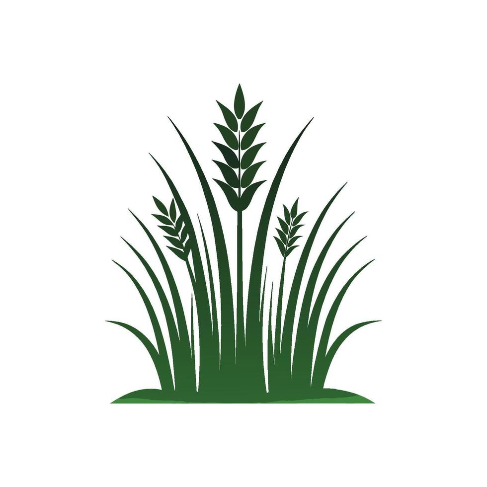A wheat field with grass and leaves vector