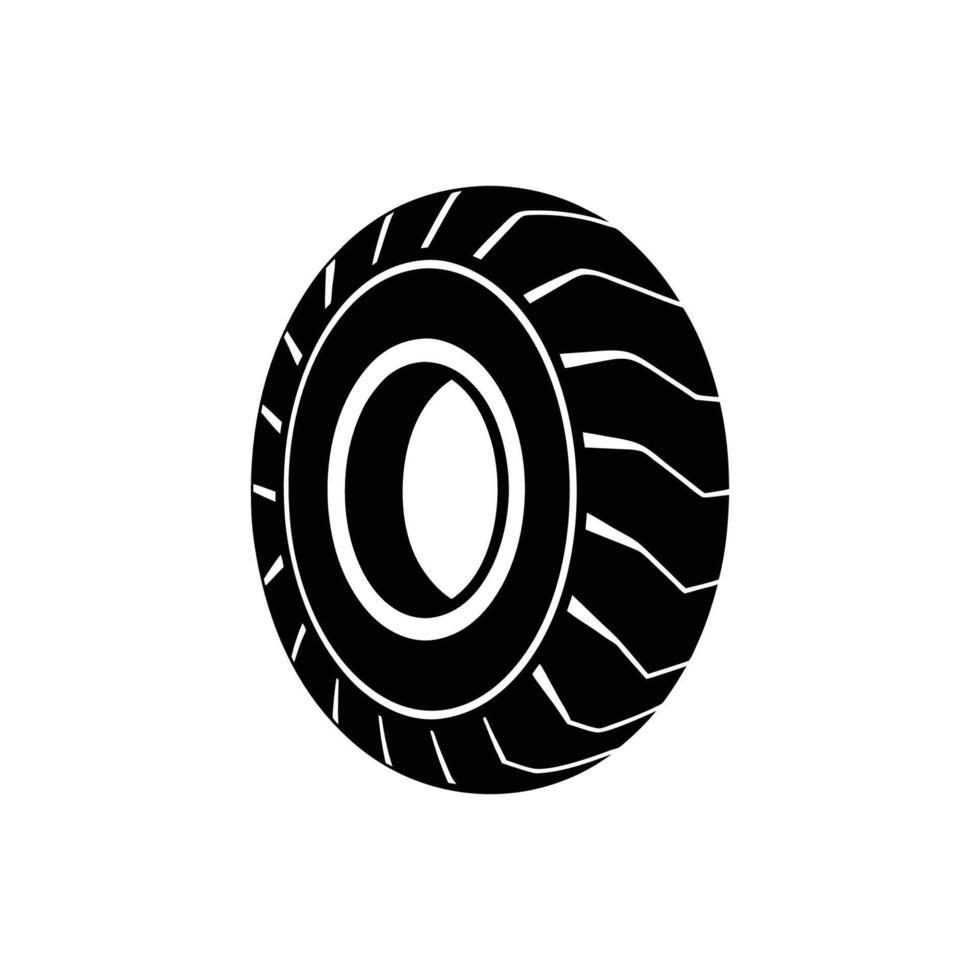 A black and white illustration of a tire vector
