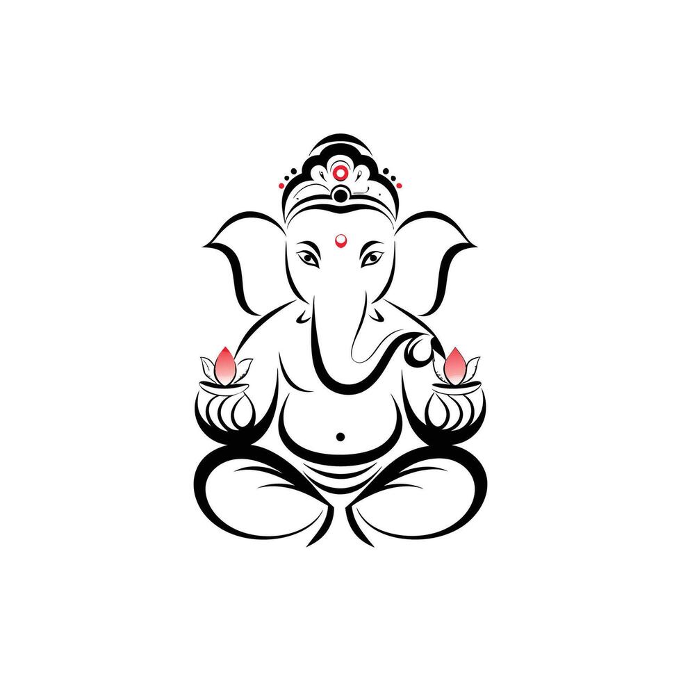 Lord ganesha illustration vector