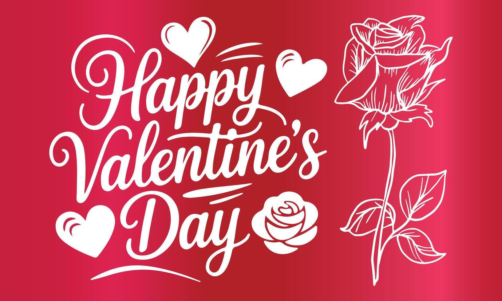 Happy Valentines Day handwritten lettering design vector