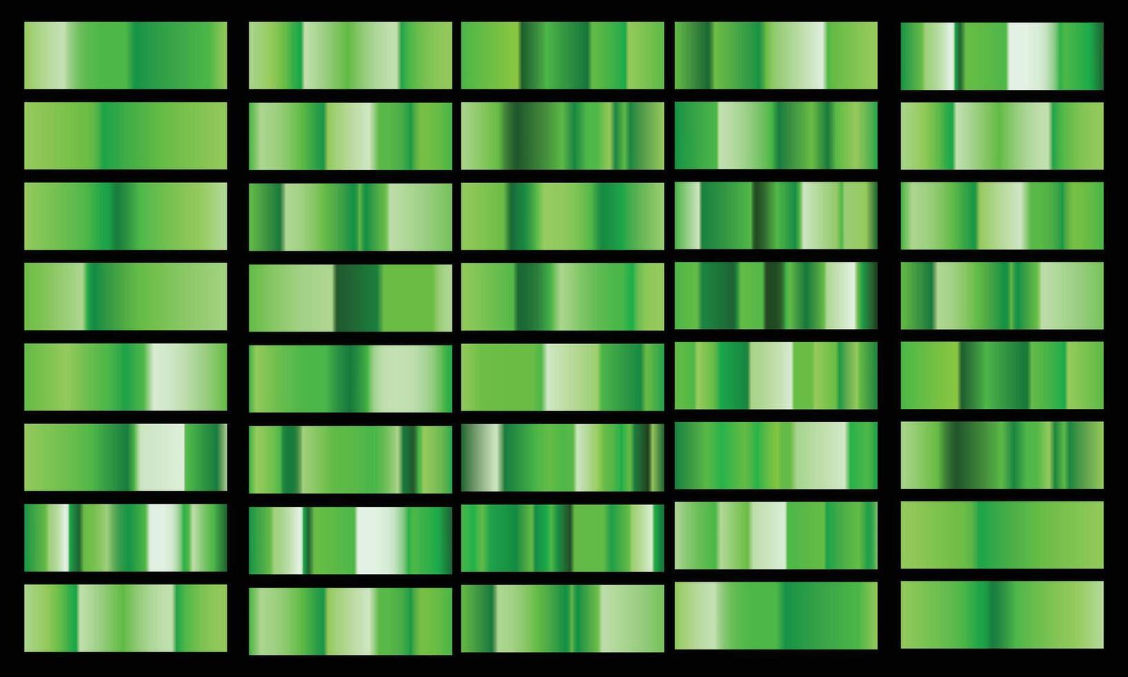 Green glossy gradient metal foil texture color swatch set collection of high quality vector