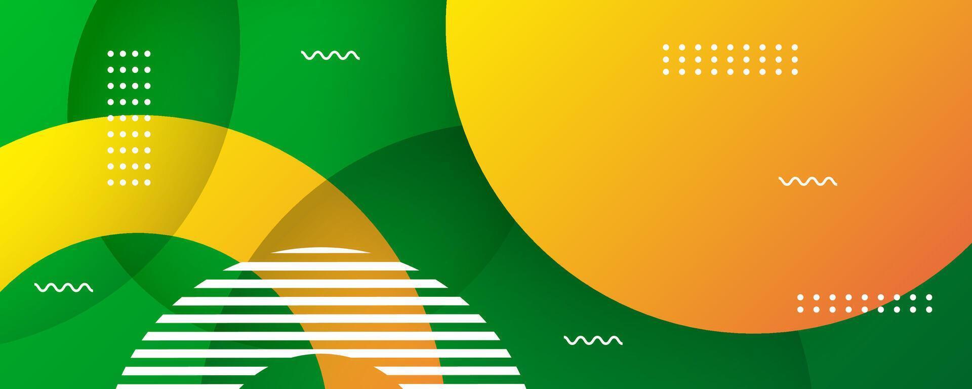 3D yellow green abstract background overlap layer on bright space with circles effect decoration. Modern graphic design element cutout style concept for web banner, art, flyer, card, or brochure cover vector
